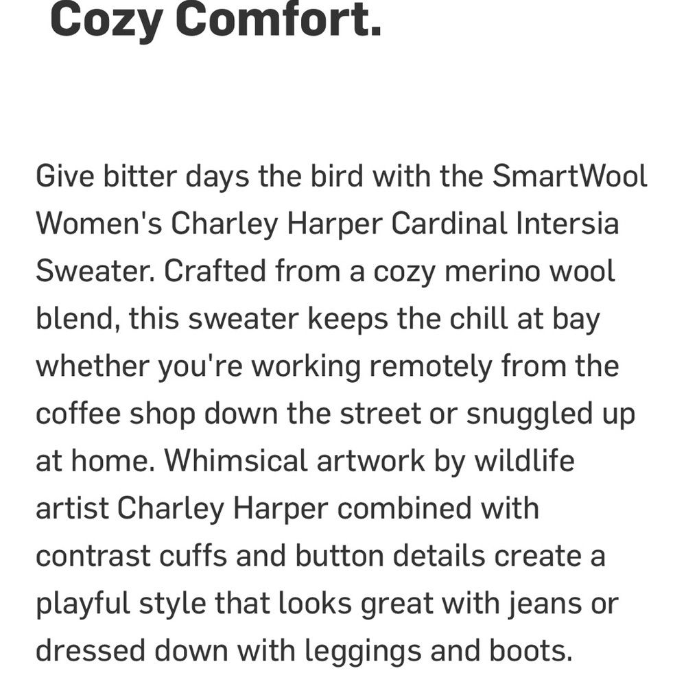 Smartwool Charley Harper Cardinal Sweater Merino Wool Intarsia XS S - Picture 4 of 13